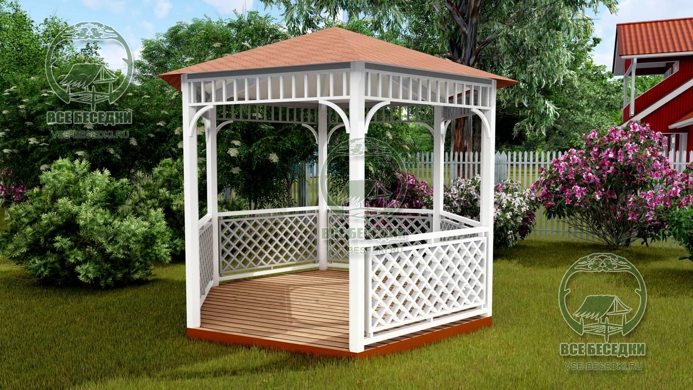 Беседка для дачи деревянная С-3 № 2 2.0х2.5х2.4 м цена - Купить в Москве и облас