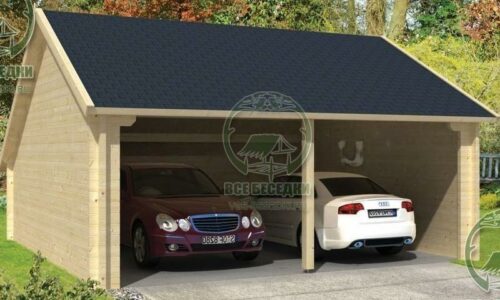 Деревянный навес для машин 10