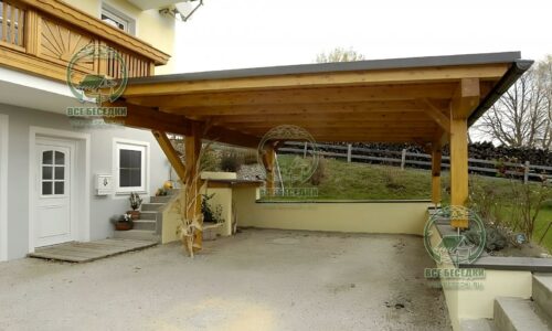 Деревянный навес для дачи 4