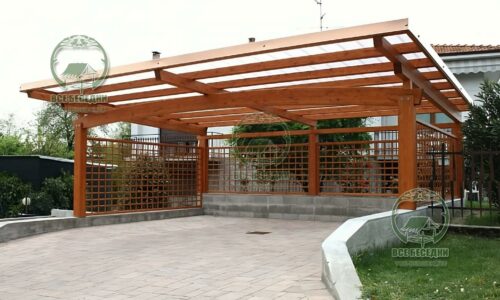 Деревянный навес для машин 6