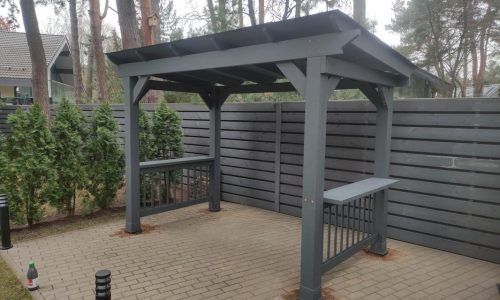 Деревянный навес для барбекю 1