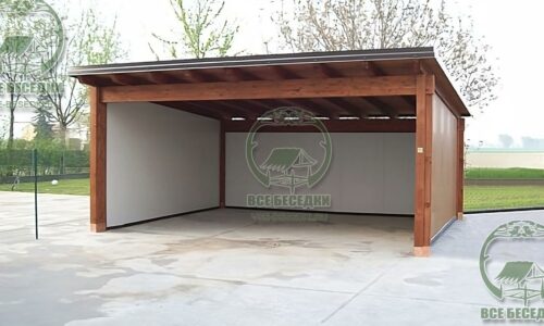 Деревянный навес 14